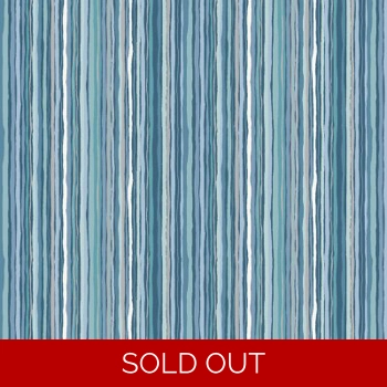 REMNANT - Makower - Foxwood - Ripple Stripe - Blue - 48cm